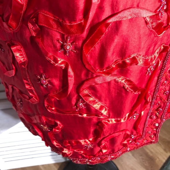 Roaman's Vintage Red Silk Beaded Sequin Rhinestone Blazer 2X - Picture 10 of 16